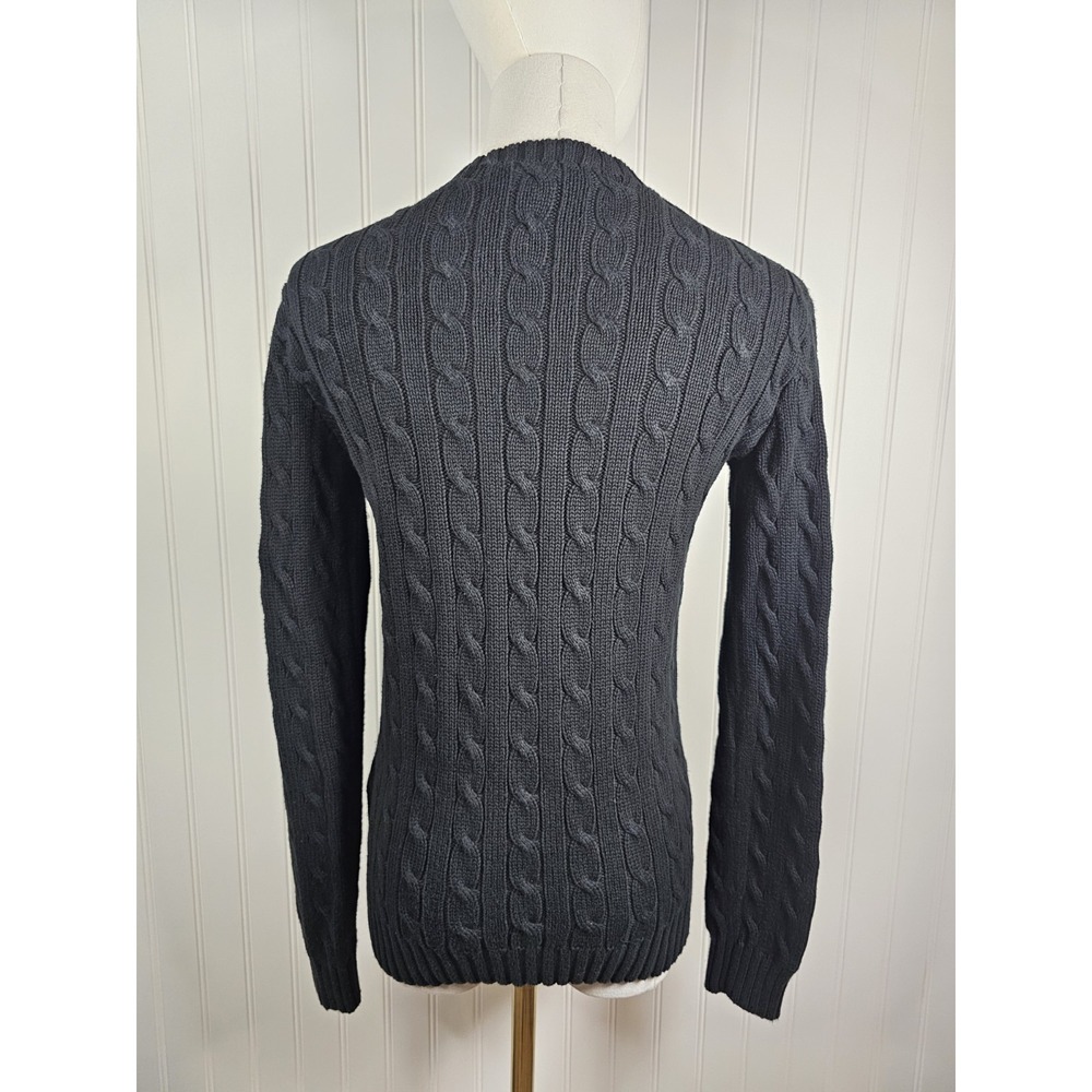 Polo Ralph Lauren Black Cable-Knit Sweater Women's Size S Preppy Pony Logo Y2K - Picture 3 of 5